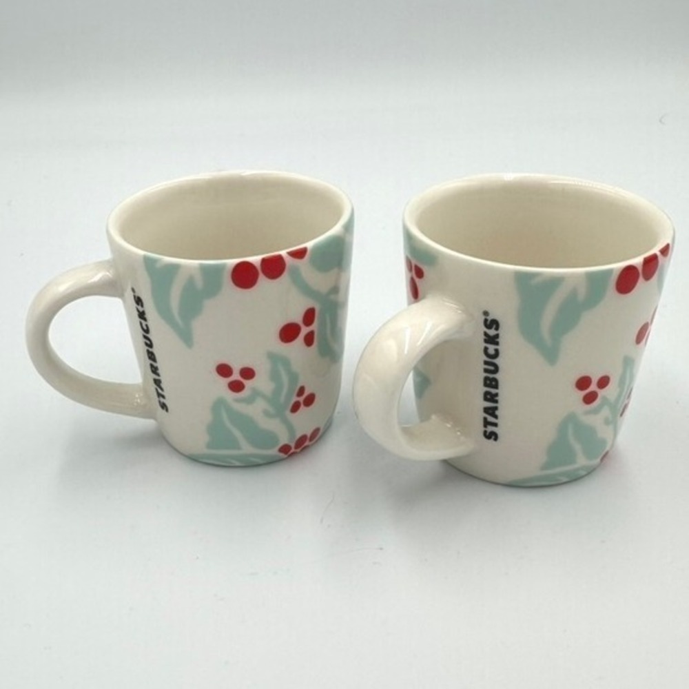 Starbucks Holiday Berry Mugs Set of 2 Espresso‎ Shot Glasses 3oz 2018